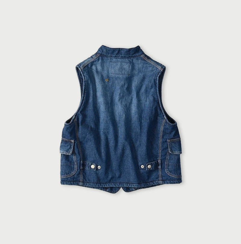 45R Komugi Denim × Rag Fleece 908 Mountain Vest Distressed - Image 15