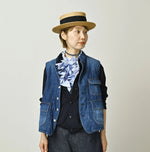 45R Komugi Denim × Rag Fleece 908 Mountain Vest Distressed