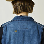45R Komugi Denim × Rag Fleece 908 Mountain Vest Distressed
