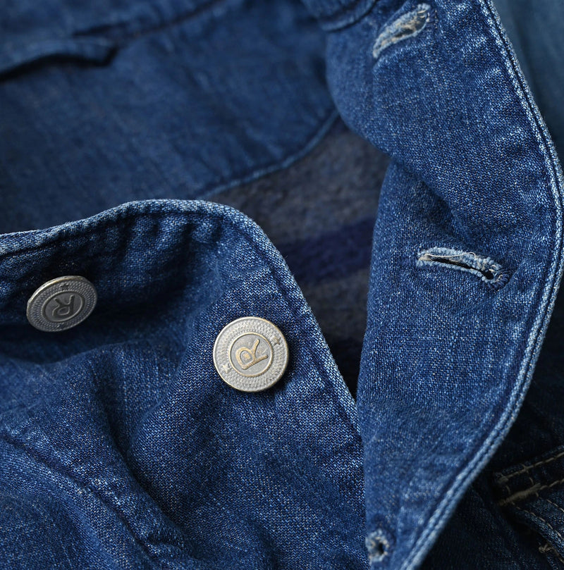 45R Komugi Denim × Rag Fleece 908 Mountain Vest Distressed - Image 17
