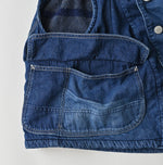 45R Komugi Denim × Rag Fleece 908 Mountain Vest Distressed