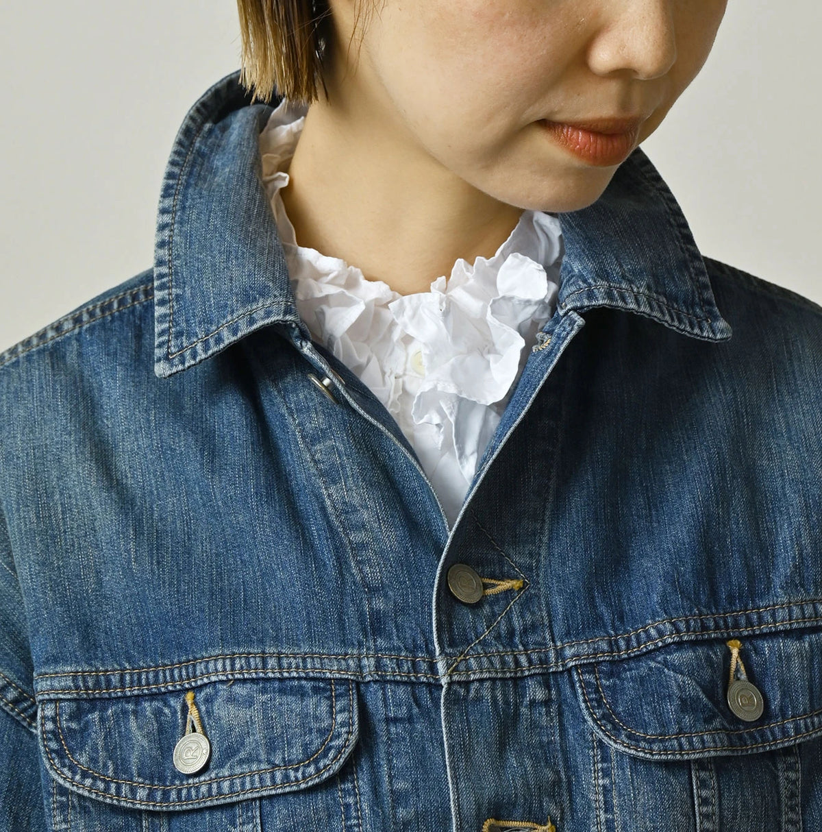 45R Komugi Denim Annie Denim Jacket Distressed