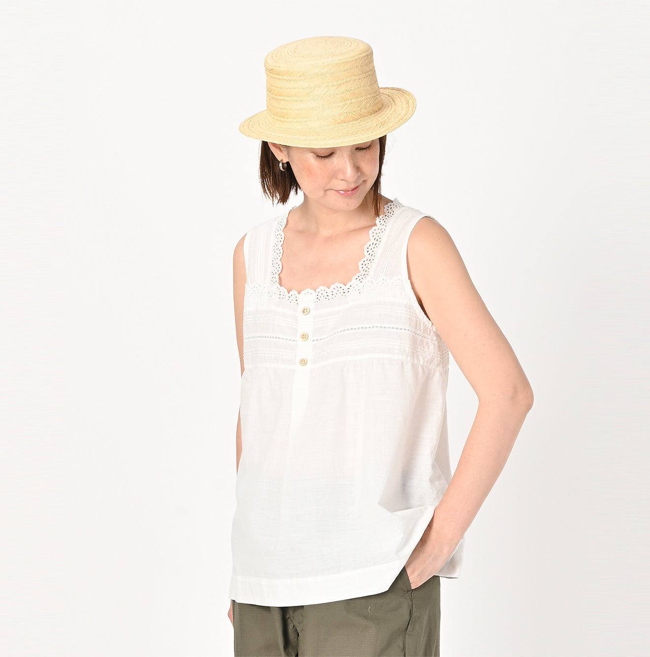 Khadi Lace de Sleeveless Top