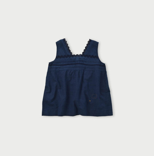 Ai Indigo Khadi Lace de Sleeveless Top (Size 2) - 45R by 45rpm studio