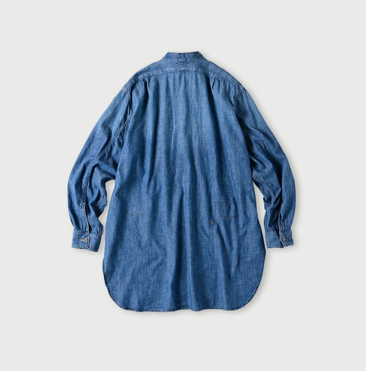45R Ruri Dungaree Denim 908 Stand Collar Grandpa Pullover Shirt Distressed - Image 13