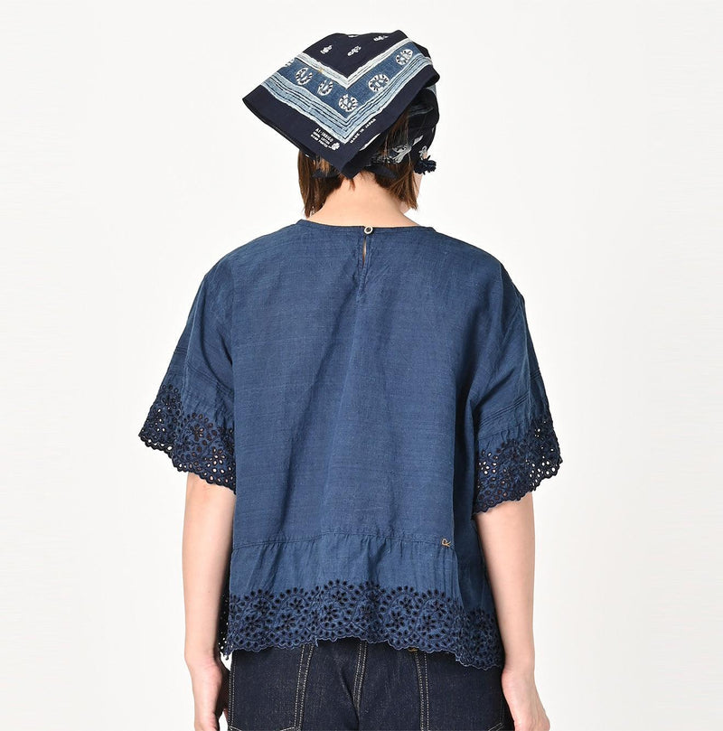 Ai Indigo Khadi Cutwork de T-shirt - 45R by 45rpm studio