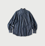 45R Indigo Dungaree Denim Bow Tie Coupe Shirt Nou