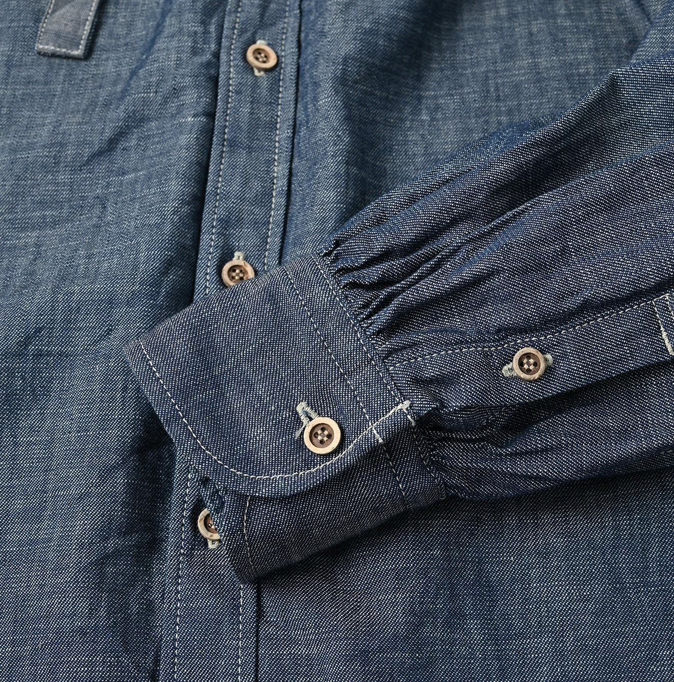 45R Indigo Dungaree Denim Bow Tie Coupe Shirt Nou