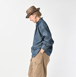 45R Indigo Dungaree Denim Bow Tie Coupe Shirt Nou