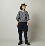 45R Komugi Denim Puff Blouse