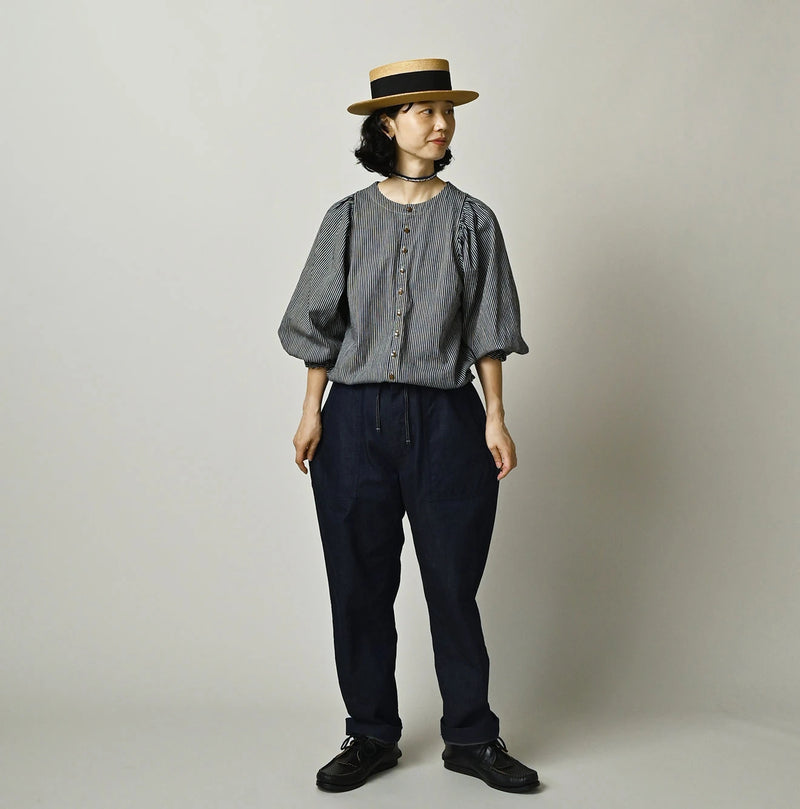 45R Komugi Denim Puff Blouse - Image 3