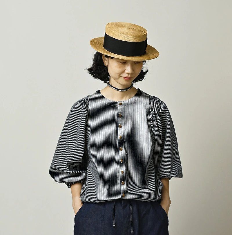 45R Komugi Denim Puff Blouse - Image 4