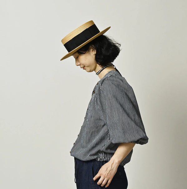 45R Komugi Denim Puff Blouse