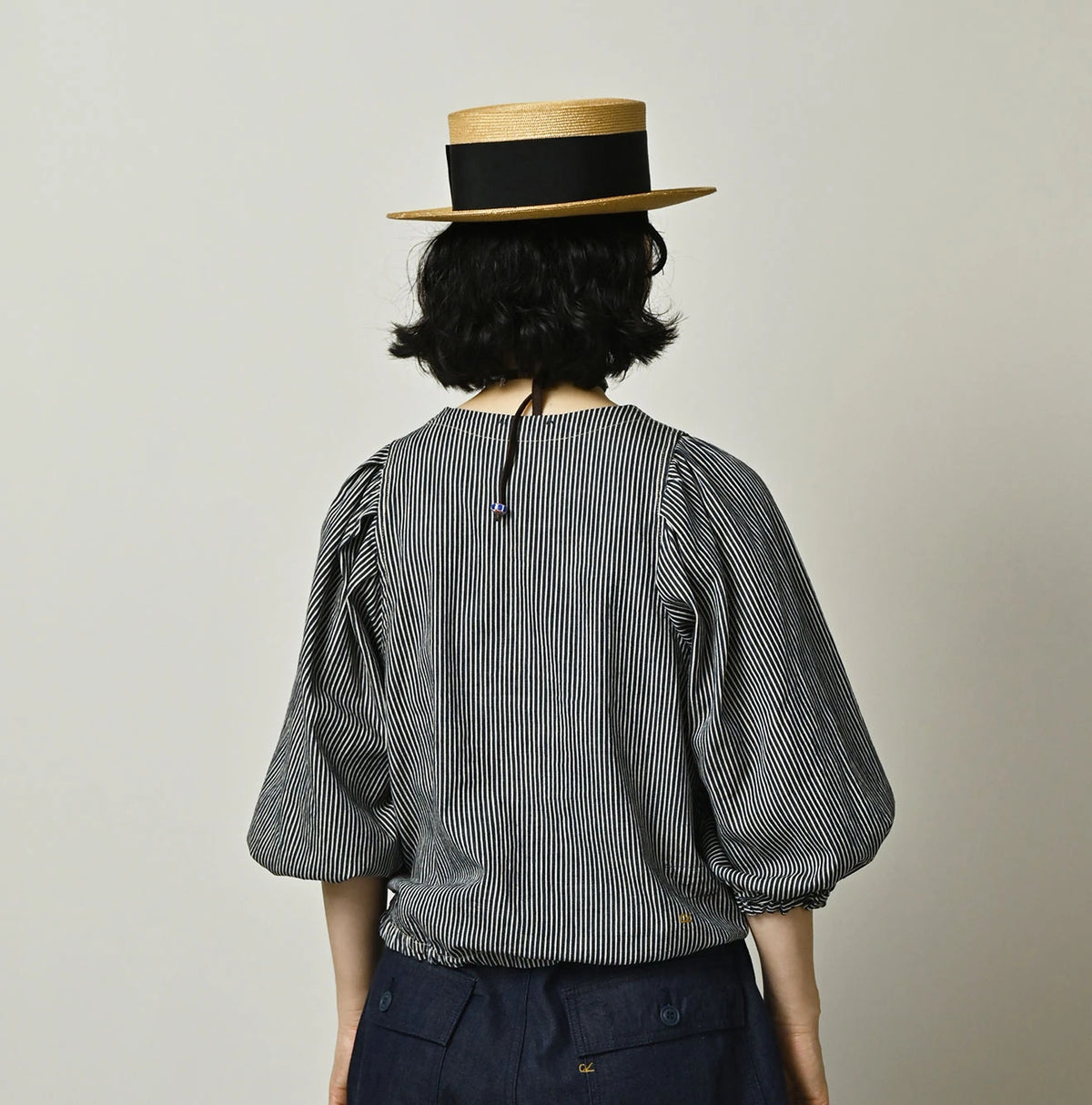 45R Komugi Denim Puff Blouse