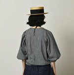 45R Komugi Denim Puff Blouse