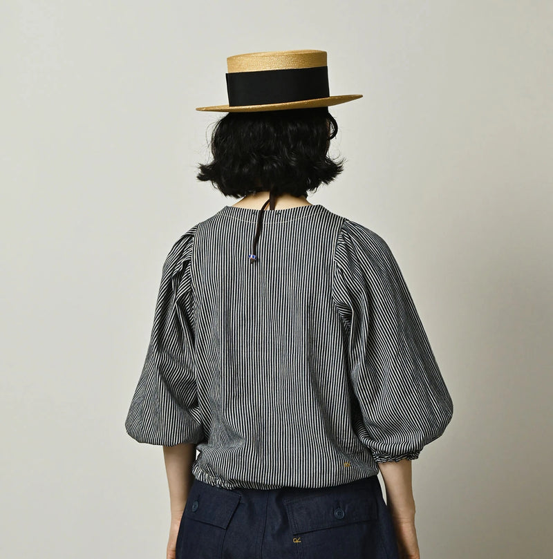 45R Komugi Denim Puff Blouse - Image 6