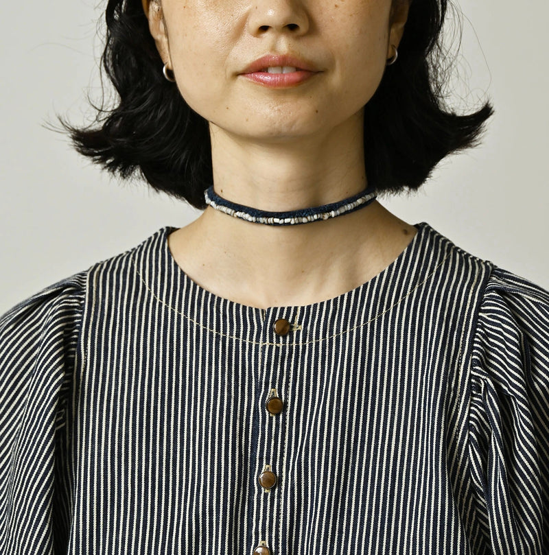45R Komugi Denim Puff Blouse - Image 7