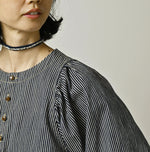 45R Komugi Denim Puff Blouse