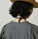 45R Komugi Denim Puff Blouse