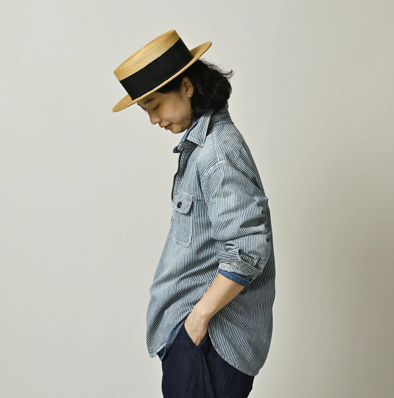 45R Komugi Denim 908 Mountain Pullover Shirt - Image 6
