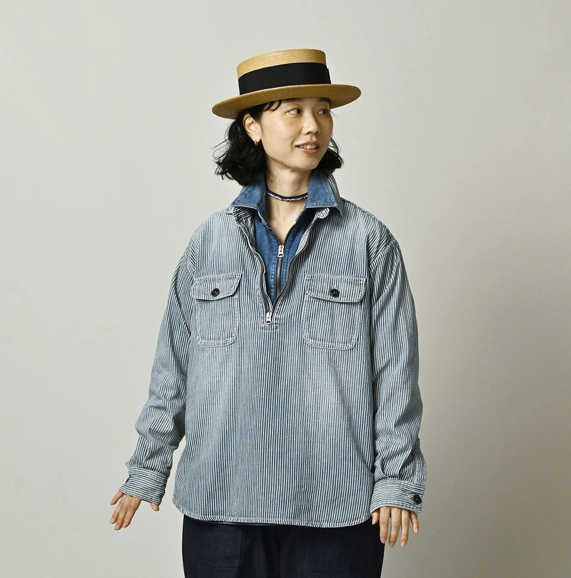 45R Komugi Denim 908 Mountain Pullover Shirt - Image 8