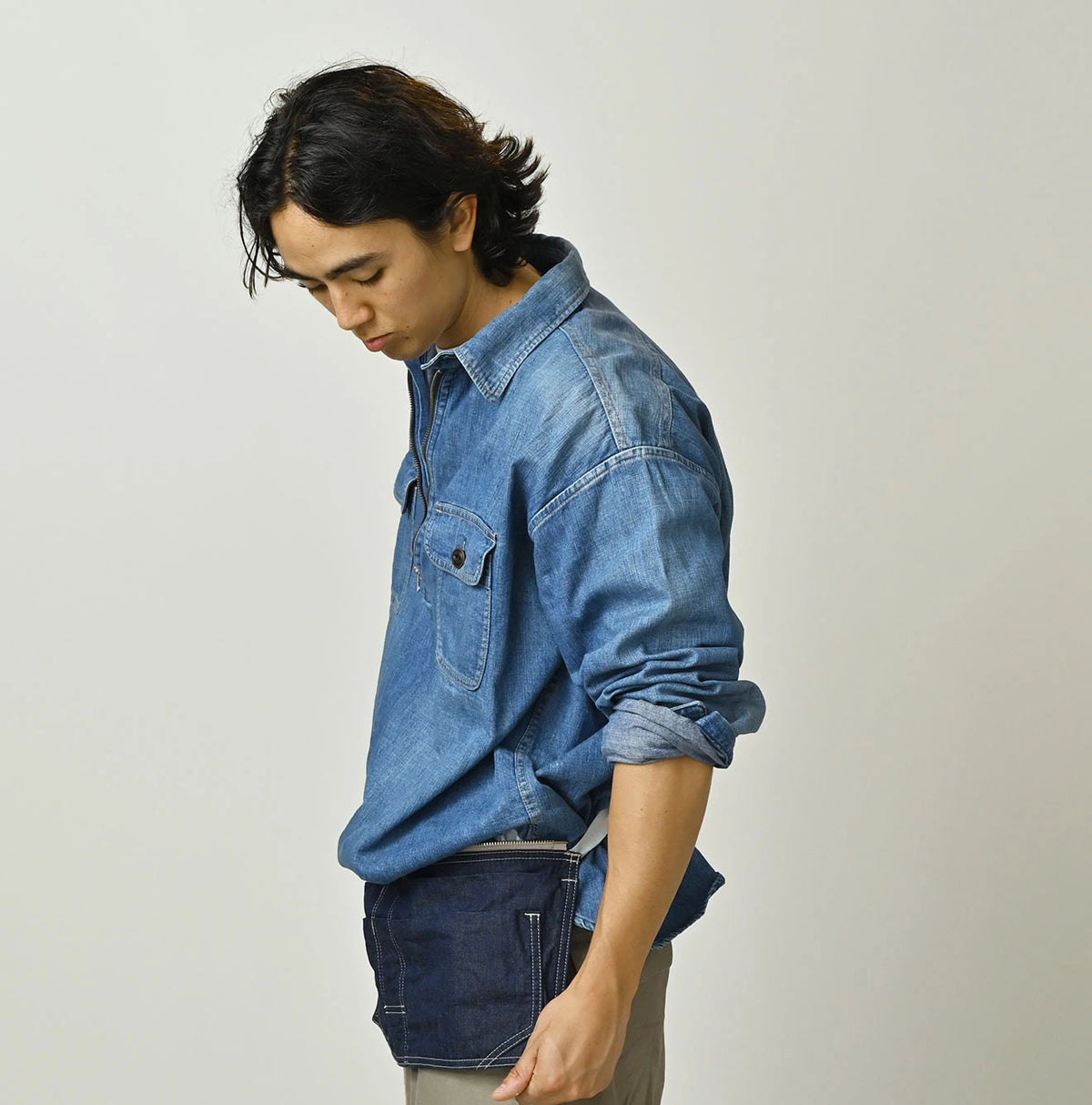 45R Komugi Denim 908 Mountain Pullover Shirt