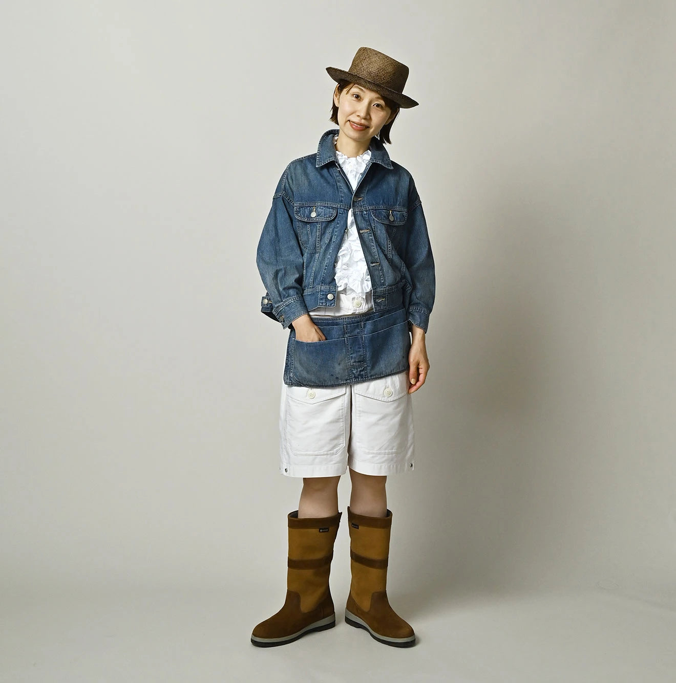 45R Komugi Denim Over Tablier Distressed - Image 20