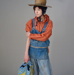 Komugi Denim Over Tablier Distressed