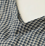 45R Indigo Doublecloth V-Gathered Blouse