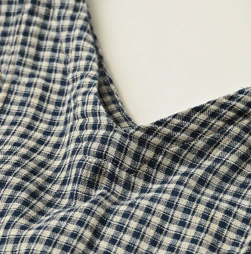 45R Indigo Doublecloth V-Gathered Blouse - Image 13