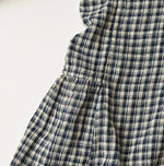 45R Indigo Doublecloth V-Gathered Blouse