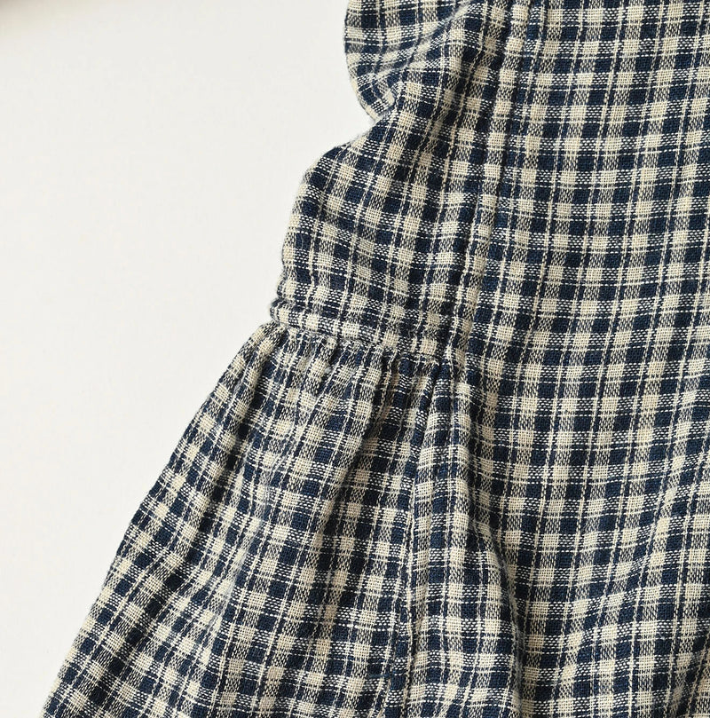 45R Indigo Doublecloth V-Gathered Blouse - Image 15