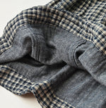 45R Indigo Doublecloth V-Gathered Blouse
