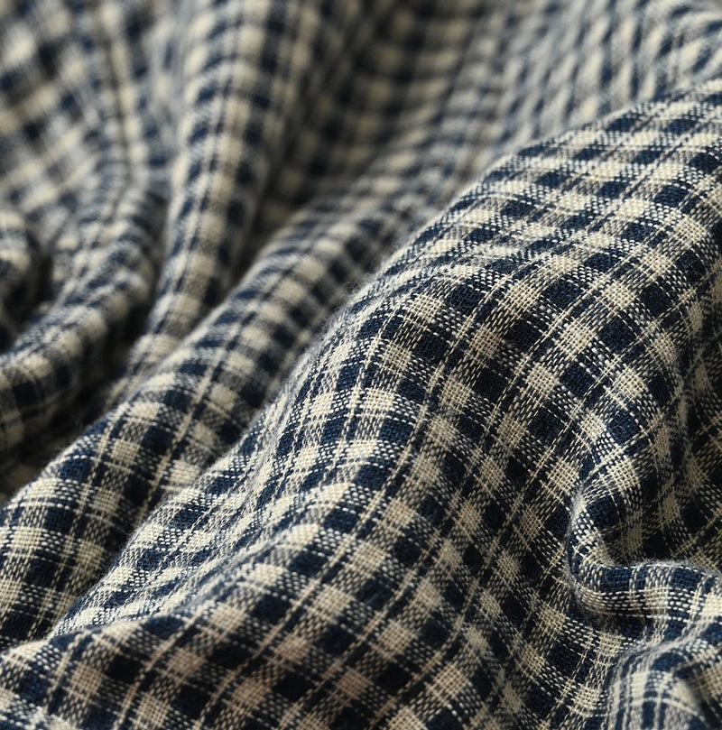 45R Indigo Doublecloth V-Gathered Blouse - Image 18