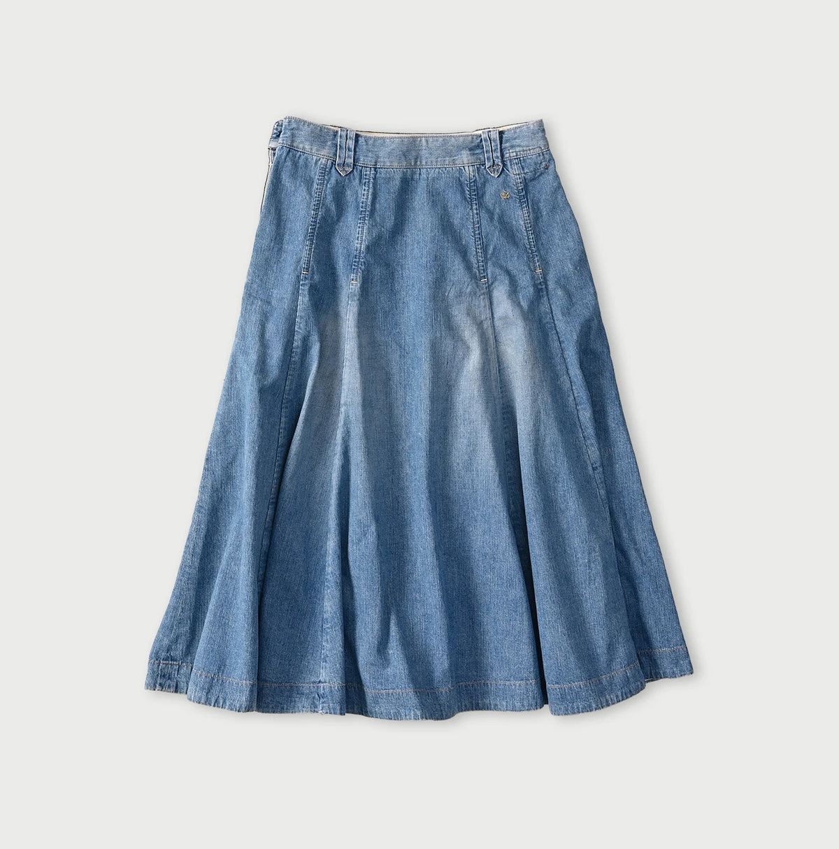 45R Komugi Denim Soufflé Skirt Distressed
