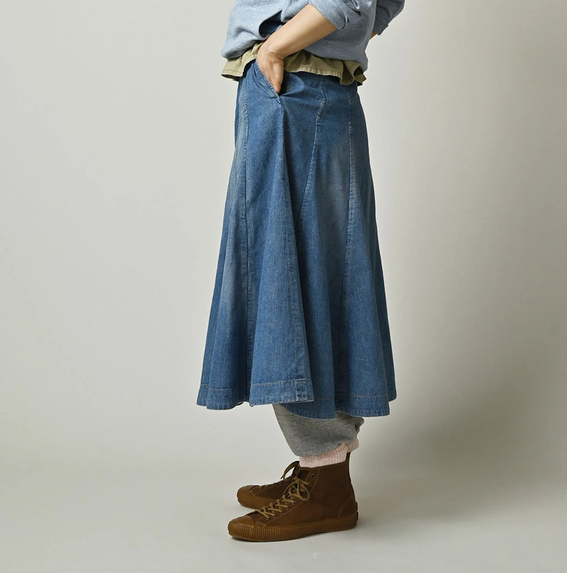 45R Komugi Denim Soufflé Skirt Distressed - Image 4