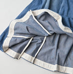 45R Komugi Denim Soufflé Skirt Distressed