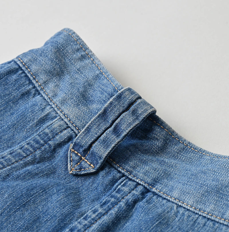 45R Komugi Denim Soufflé Skirt Distressed - Image 17