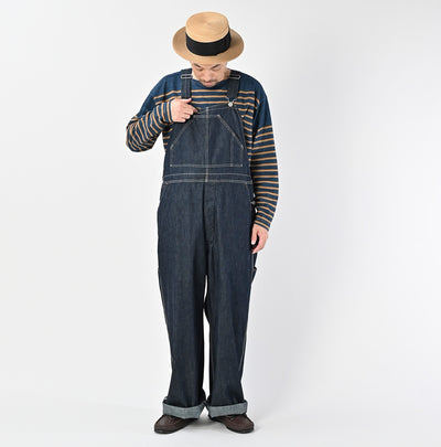45R Indigo Mugihiko Denim Overall Nou