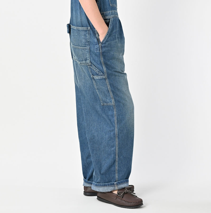 45R Indigo Mugihiko Denim Overall Distressed