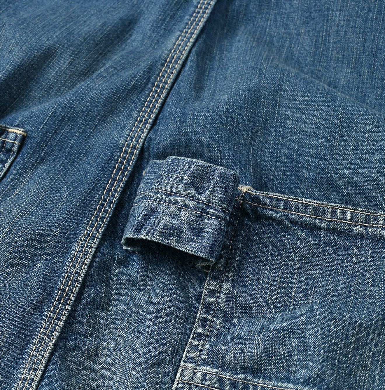 45R Indigo Mugihiko Denim Overall Distressed