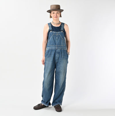 45R Indigo Mugihiko Denim Overall Distressed