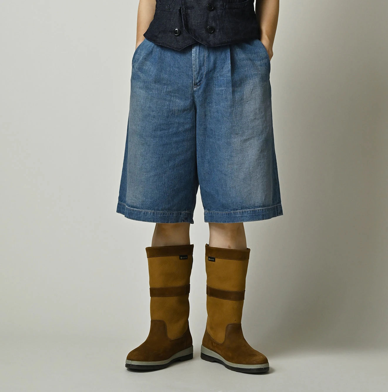45R Mugi Denim Lucy Bermuda Pants Distressed - Image 3