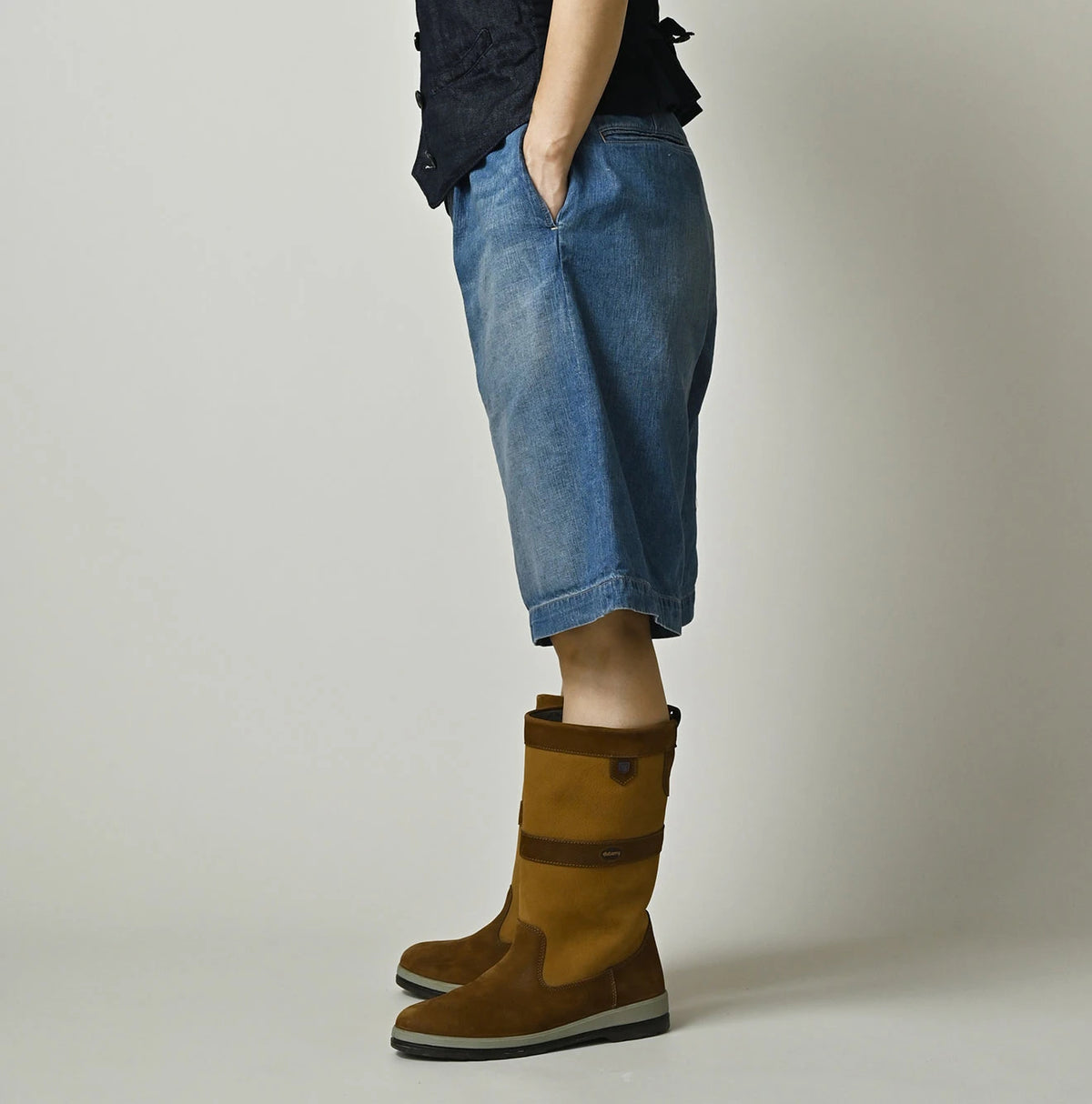 45R Mugi Denim Lucy Bermuda Pants Distressed