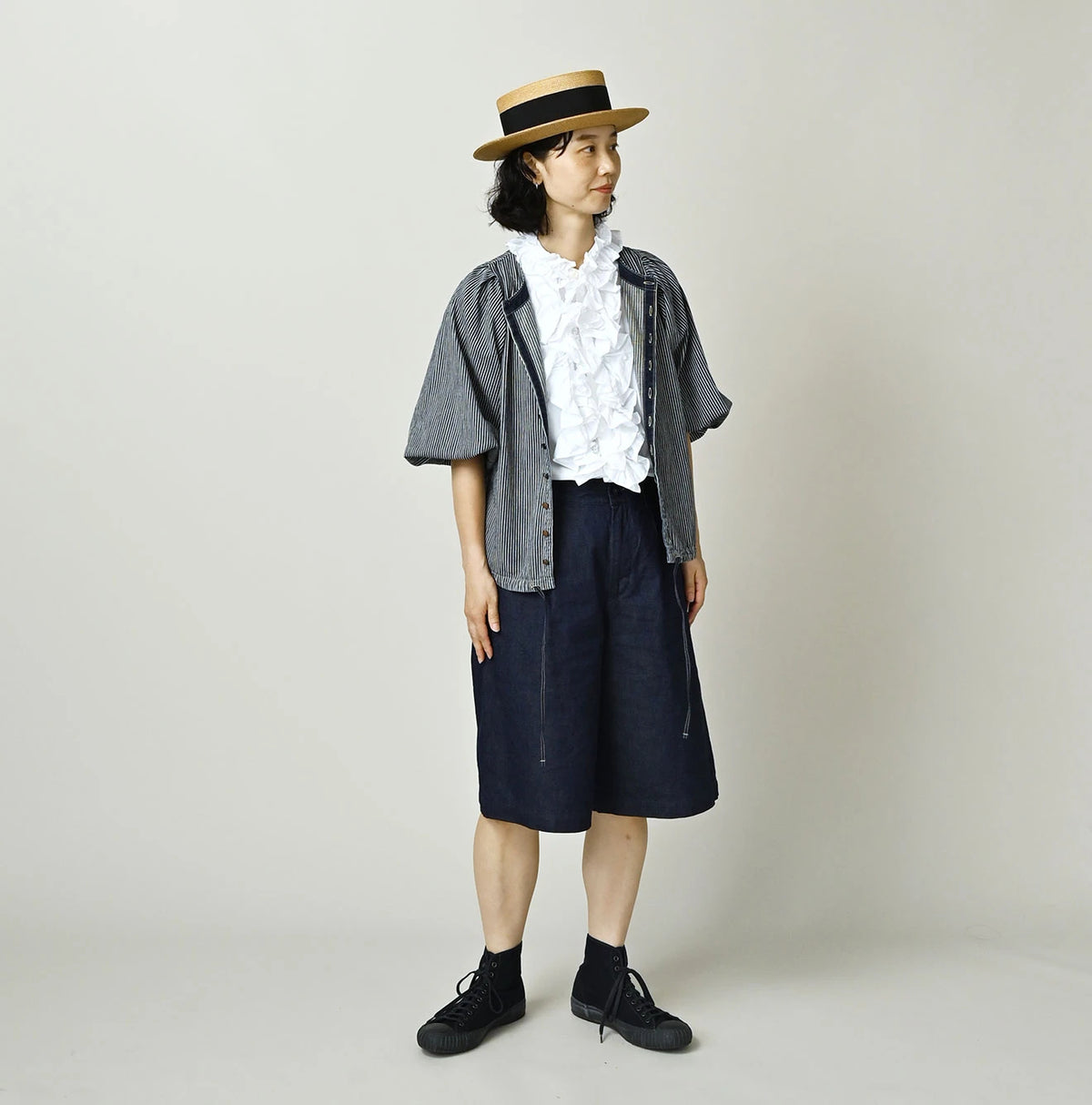 45R Mugi Denim Lucy Bermuda Pants Nou