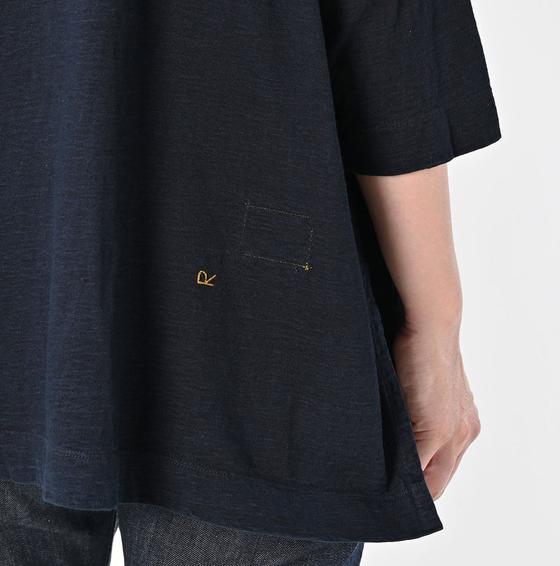 45R Indigo Big Slit T-shirt