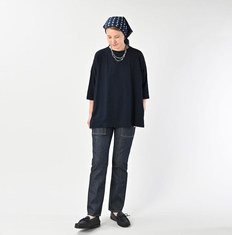 45R Indigo Big Slit T-shirt