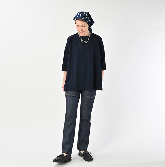 45R Indigo Big Slit T-shirt
