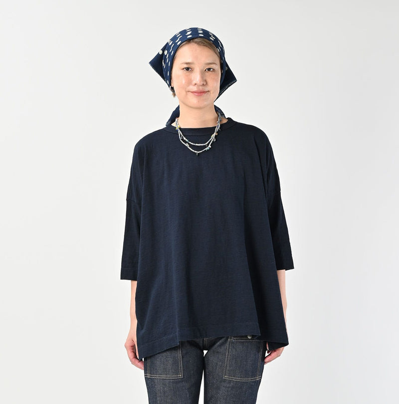 45R Indigo Big Slit T-shirt