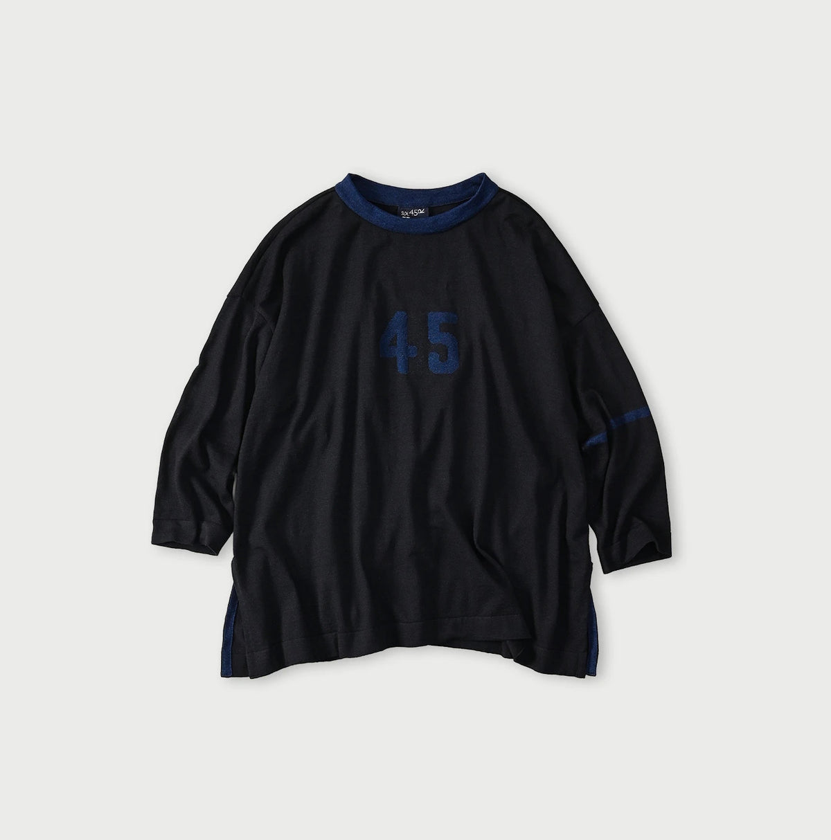 45R Indigo Jacquard Knit-sew 908 Big Slit Hiko